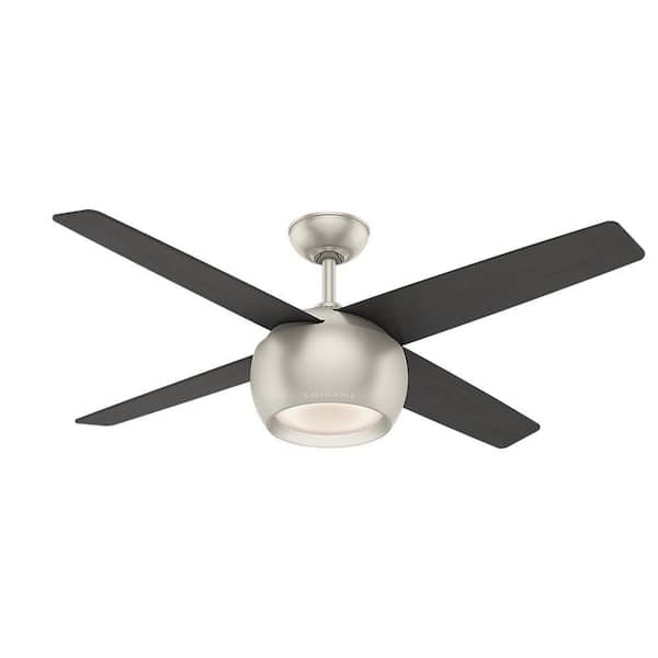 Casablanca Valby 54 in. LED Indoor Matte Nickel Ceiling Fan with Light and Wall Control