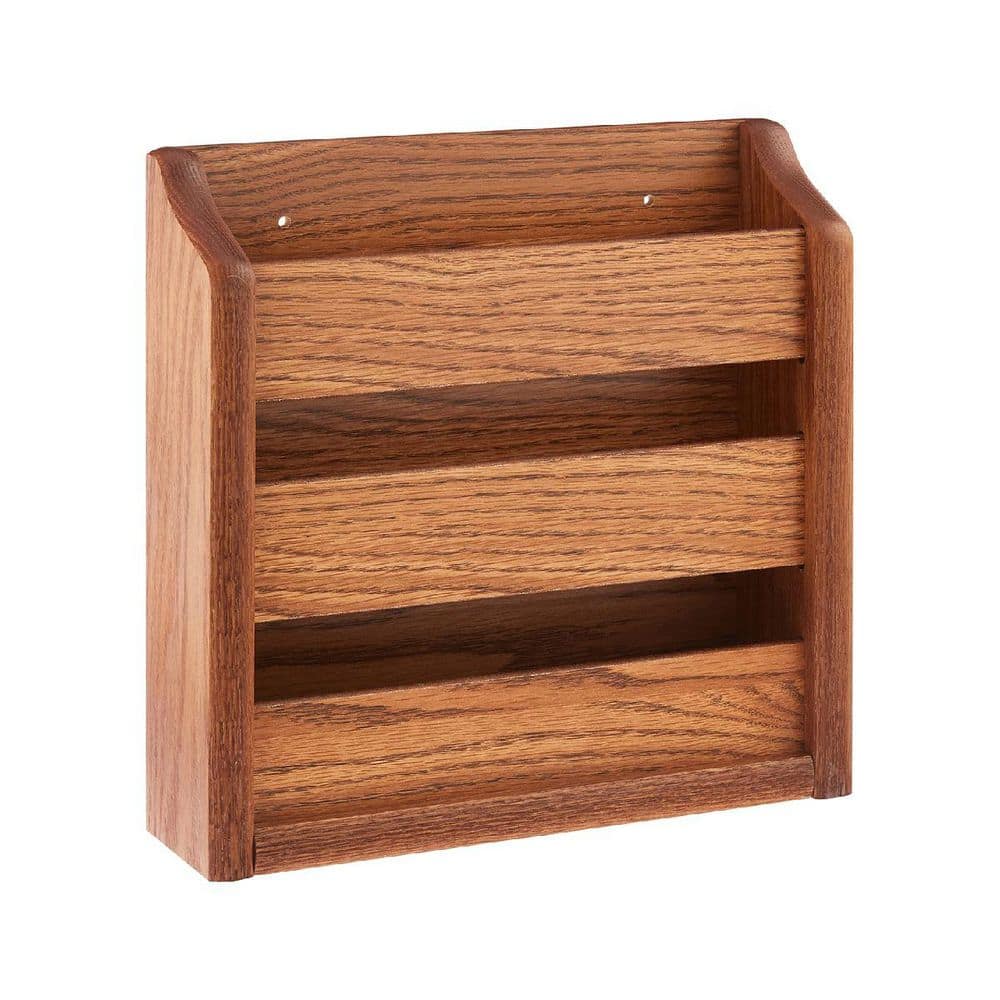 Brown 11 in x 11 in Wooden Freestanding Magazine Rack HD7KKX8ZQX
