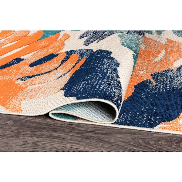 Arles Palm Floral Leaves Multi 5 ft. x 7 ft. Indoor/Outdoor Area Rug