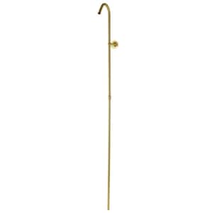 Vintage 62 in. Shower Riser with Wall Support in Brushed Brass