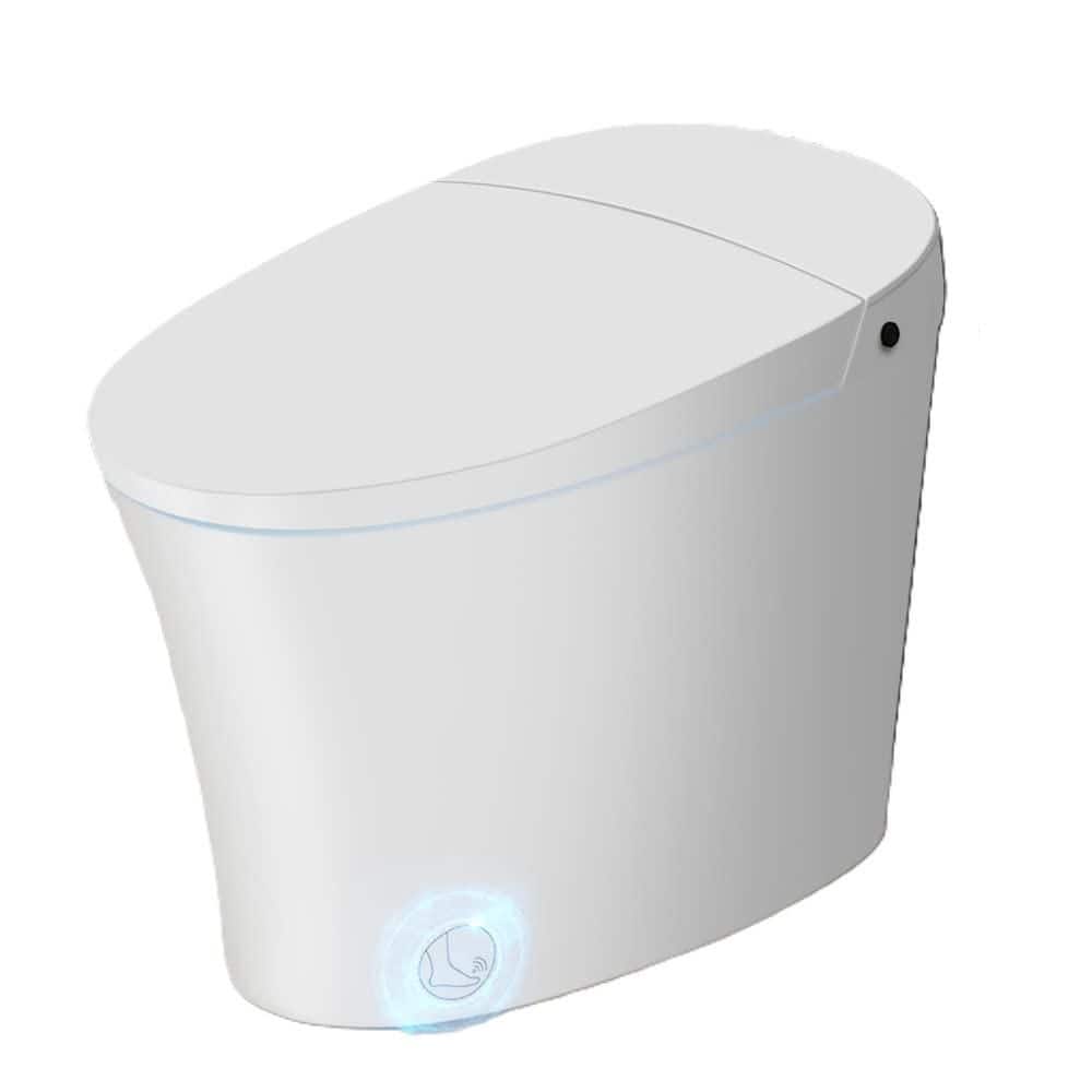 Elongated Toilet with Dual Auto Flush,Foot Sensor Operation,Heated Bidet Se