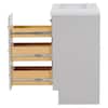 Glacier Bay Bannister 37 in. Single Sink Pearl Gray Bath Vanity with Granite-Look Colorpoint White Cultured Marble Top (Assembled) BA36P2-PG