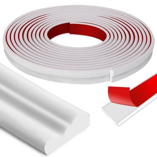 1.6 in. x 20 ft. Self-Adhesive 3D Composite Material Wall Edge for Drywall Home Cabinet and Window Door DIY (1-Pack)