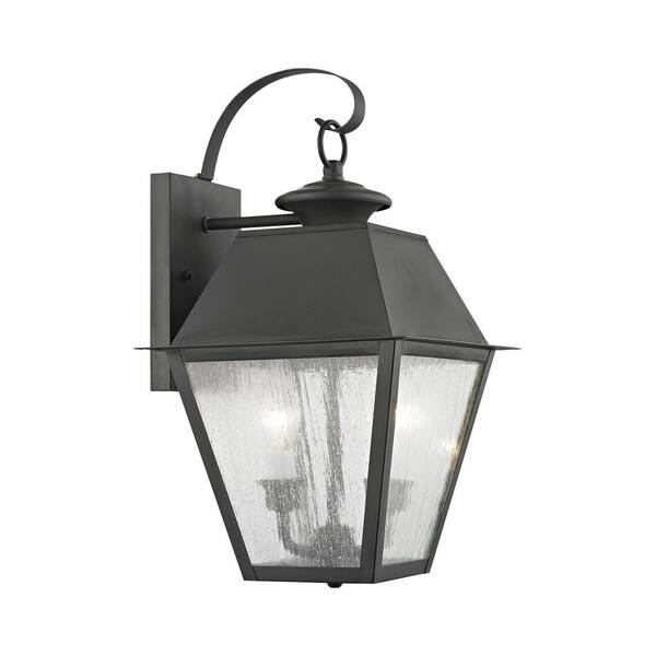 Livex Lighting Mansfield 2 Light Charcoal Outdoor Wall Sconce