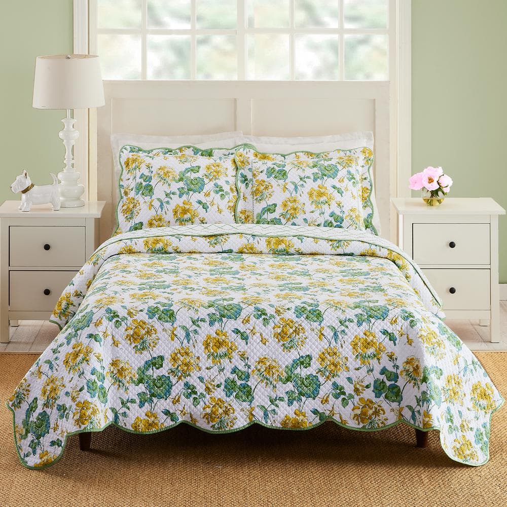 Real Living Real Living Timeless Yellow & White Floral Microfiber