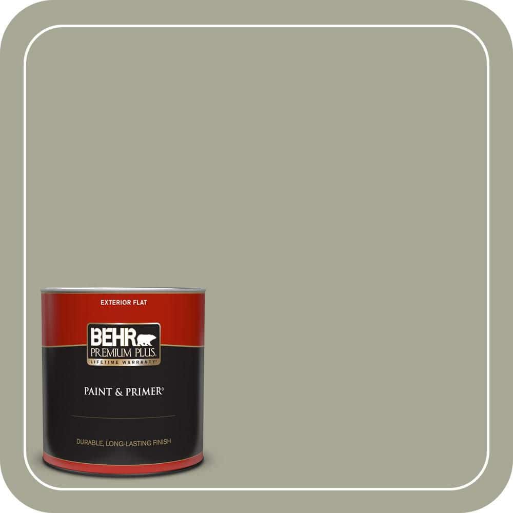 BEHR PREMIUM PLUS 1 qt. #PPU10-16 Simply Sage Flat Exterior Paint