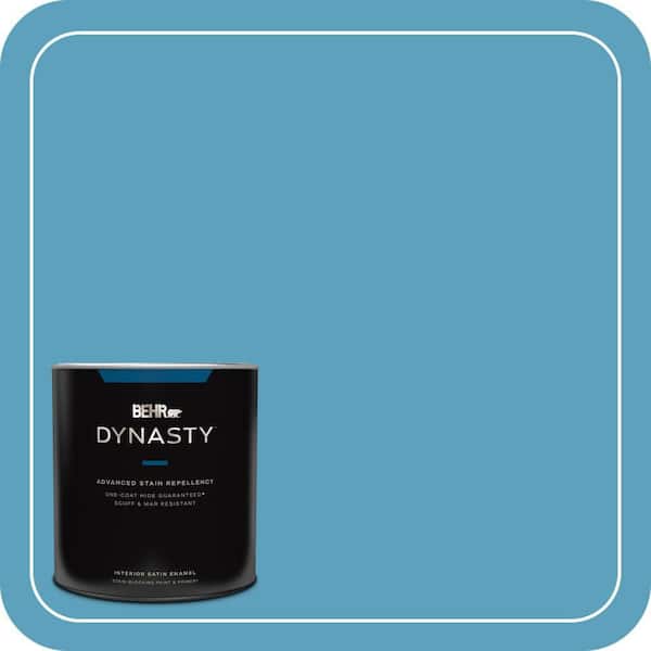 BEHR DYNASTY 1 qt. #540D-5 Tropical Splash Satin Enamel Interior Stain-Blocking Paint & Primer