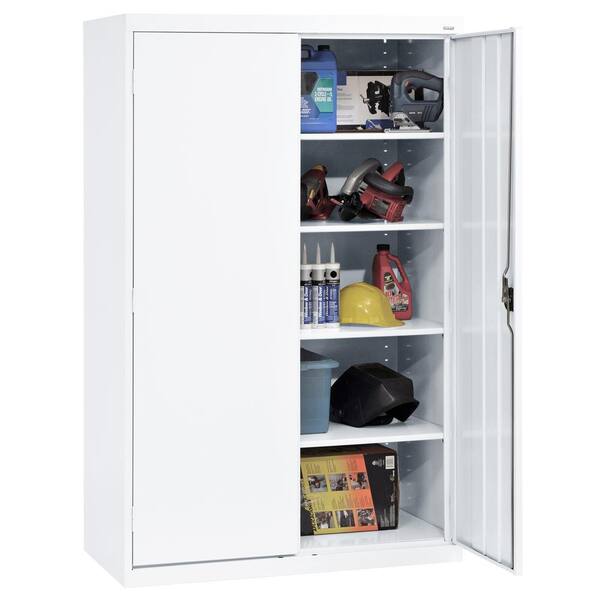 Sandusky Elite Series Steel Freestanding Garage Cabinet in White (46 in. W  x 78 in. H x 24 in. D) EA4R462478-22 - The Home Depot