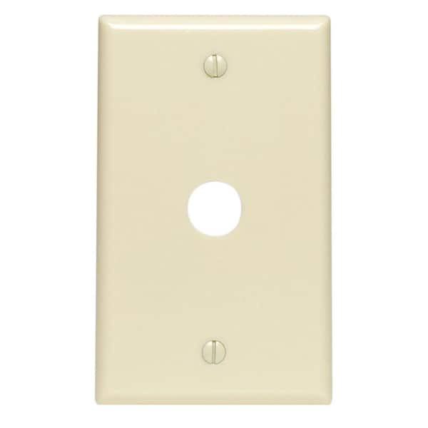 Leviton 1-Gang 0.625 in. Hole Device Telephone/Cable Wall Plate, Ivory