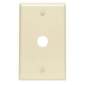 1-Gang 0.625 in. Hole Device Telephone/Cable Wall Plate, Ivory