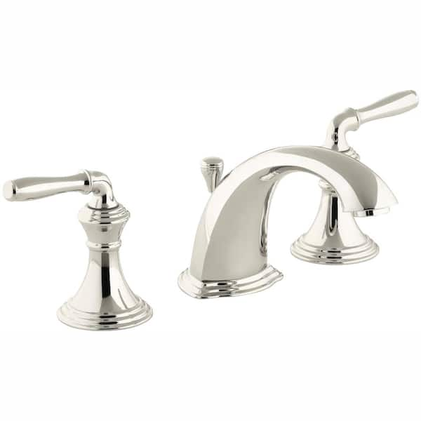 KOHLER Devonshire 8 in. Widespread 2-Handle Low-Arc Bathroom Faucet in Vibrant Polished Nickel