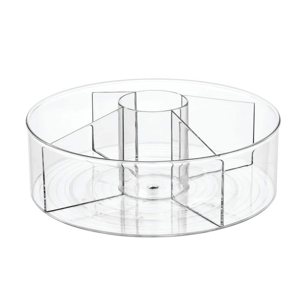 iDesign Linus Turntable - Divided with Cup 11.5 in. Clear Recycled ...