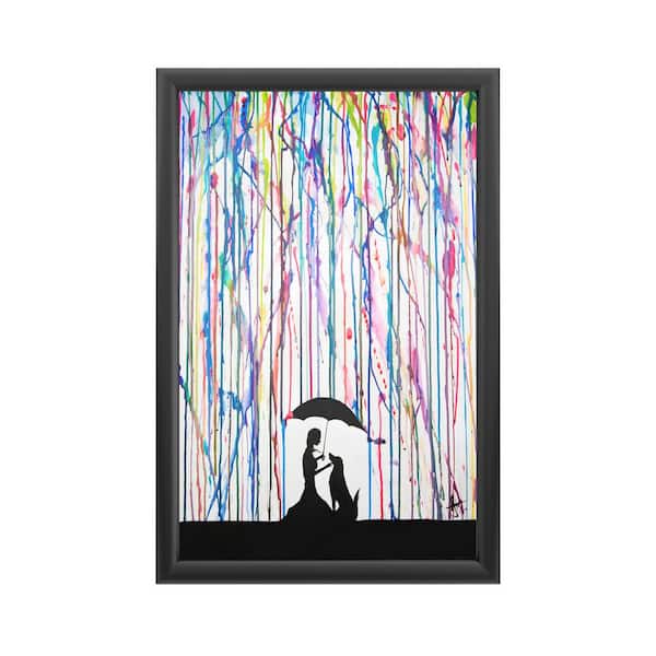 Trademark Fine Art "Sempre" by Marc Allante Framed with LED Light Painting Abstract Wall Art 24 in. x 16 in.