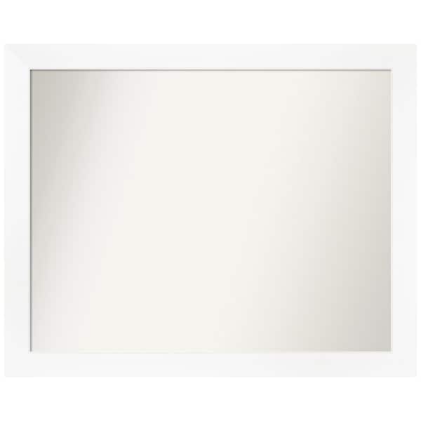 Amanti Art Cabinet White Narrow 31.25 in. W x 25.25 in. H Rectangle Non-Beveled Framed Wall Mirror in White