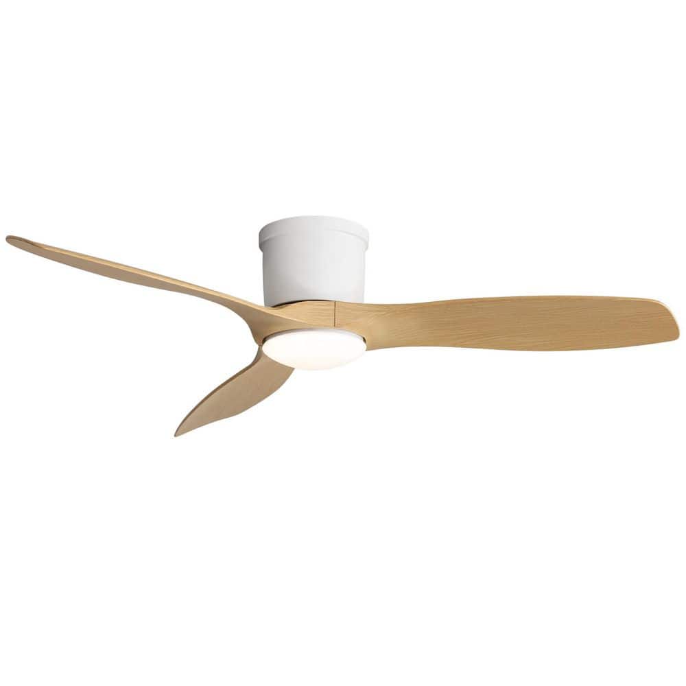 52 in. Flush Mount Modern Ceiling Fan with Dimmable LED Light, ABS Fan Blades, Reversible DC Motor price history on PriceWatchPro