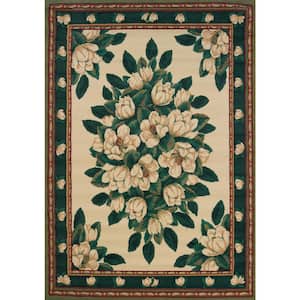 Manhattan Magnolia Cream 3 ft. 11 in. x 5 ft. 3 in. Abstract Polypropylene Area Rug