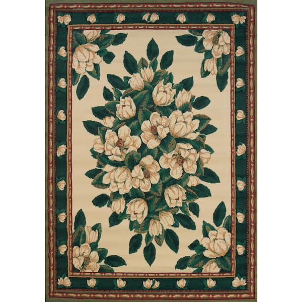 Manhattan Magnolia Cream 7 ft. 10 in. x 10 ft. 6 in. Area Rug