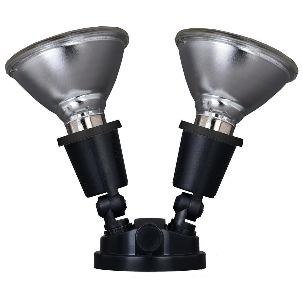Black Dual Adjustable Outdoor Security Flood Light