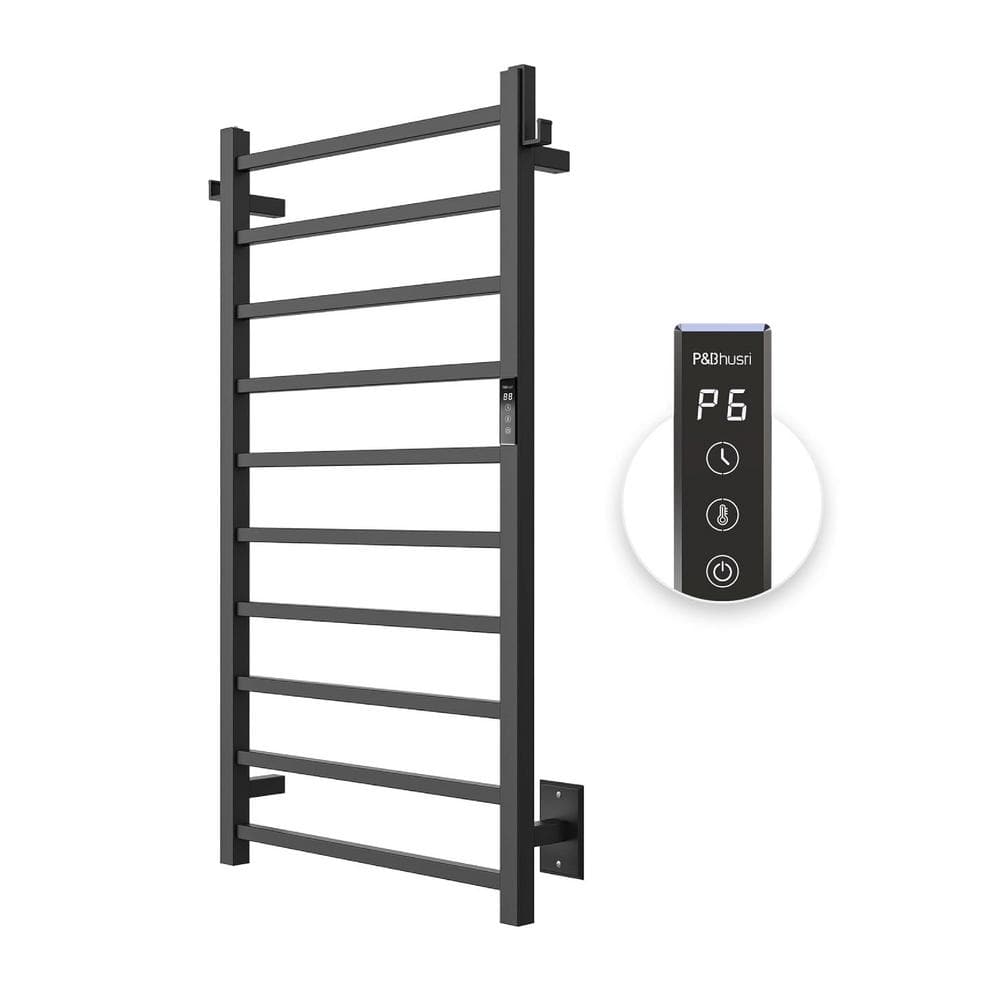 10-Bar Towel Holder Wall Mounted Towel Warmer Rack Electric Towel Drying Ra