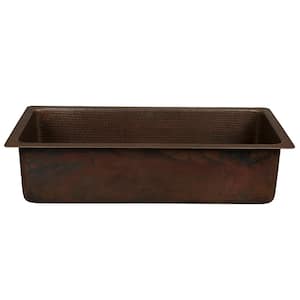 Dual Mount Hammered Copper 28 in. Single Bowl Kitchen/Bar/Prep Sink in Oil Rubbed Bronze