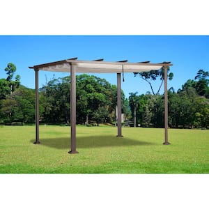 Toulon 12 ft. x 10 ft. Steel Pergola with Retraceable Roof