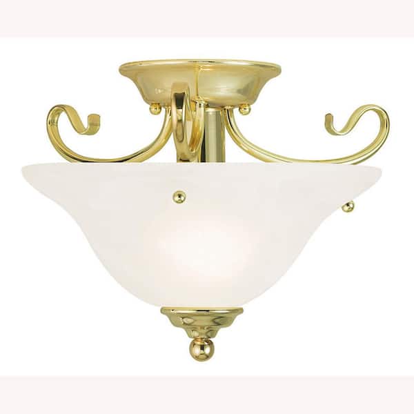 Livex Lighting Coronado 1-Light Polished Brass Flush Mount