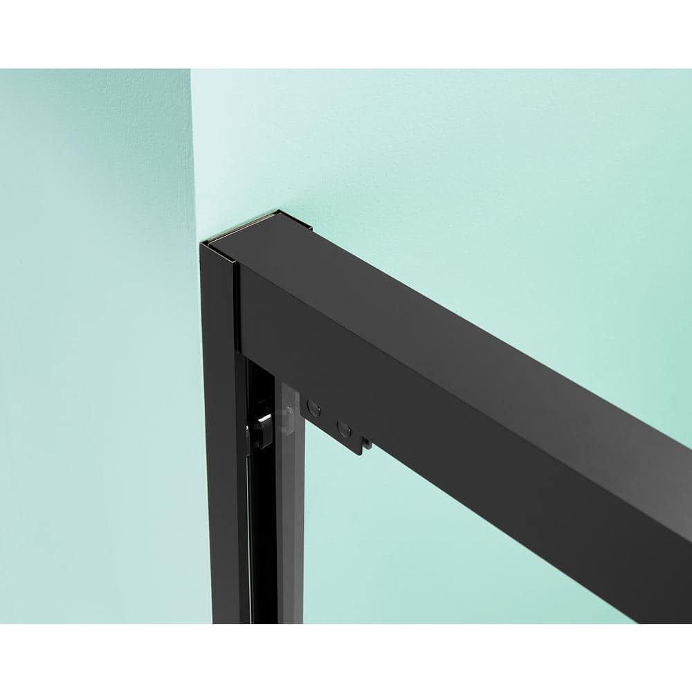 60" Matte Black Aluminum Framed Double Sliding Shower Door