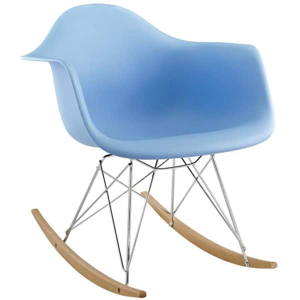 MODWAY Rocker Blue Plastic Lounge Chair