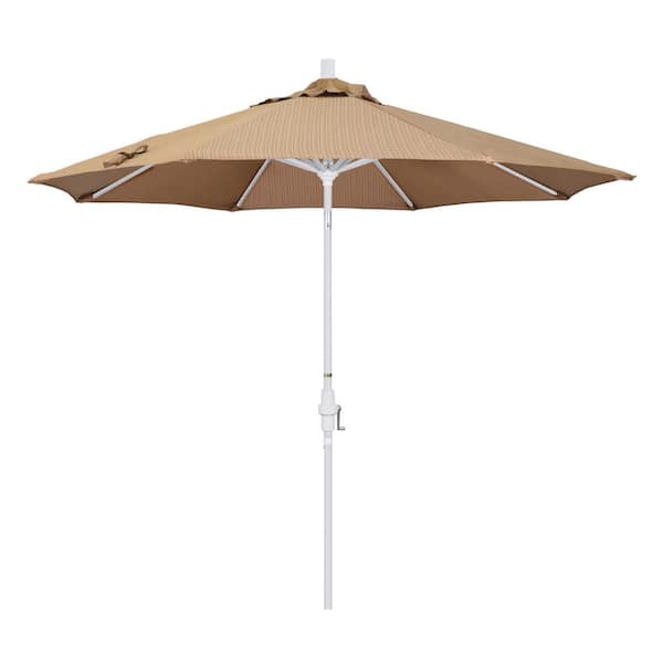 California Umbrella 9 ft. Aluminum Collar Tilt Patio Umbrella in Terrace Sequoia Olefin