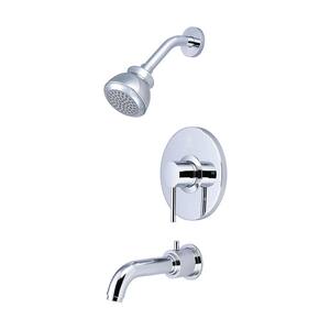 Motegi 1-Handle Wall Mount Tub and Shower Faucet Trim Kit in Polished Chrome (Valve not Included)