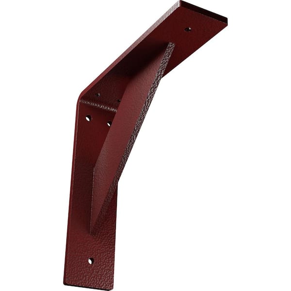 Ekena Millwork 2 in. x 8 in. x 8 in. Steel Hammered Bright Red Traditional Bracket