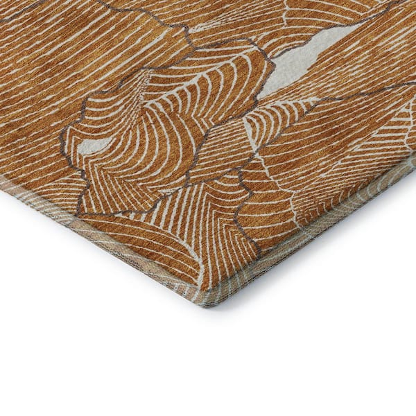 Mayfield Premium Machine Washable Abstract AMF1048 Paprika 10 ft. x 14 ft. Area Rug