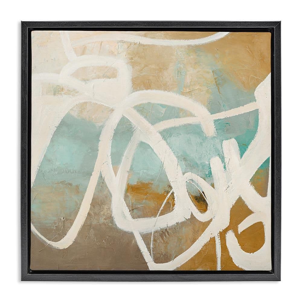 Neutral Design With Squiggle by Design Fabrikken Black Floater Frame Abstract Graphic Art Print 18 in. x 18 in. price history on PriceWatchPro