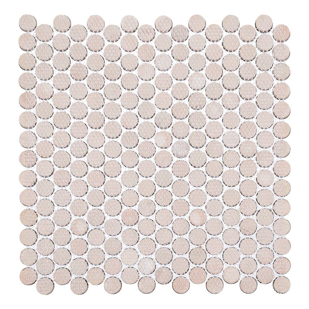 Orb 0.75'' Metal Penny Round Mosaic Tile in Silver and Bronze
