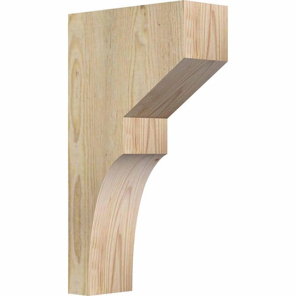 Ekena Millwork 4 in. x 10 in. x 18 in. Douglas Fir Monterey Rough Sawn Corbel