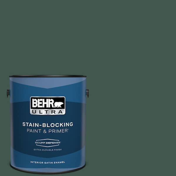 BEHR ULTRA 1 gal. #BXC-33 Jolly Green Extra Durable Satin Enamel Interior Paint & Primer