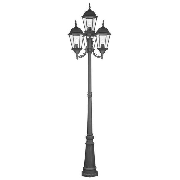 Livex Lighting 4-Light Outdoor Black Incandescent Post Lantern