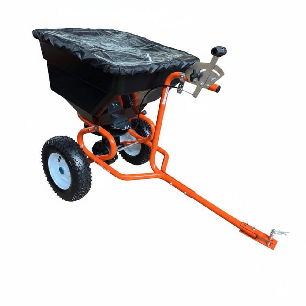 100 lbs. Metal Tow-Behind Broadcast Spreader for Seed Fertilizer, Salt and Ice Melt with Wide Coverage and Durable Frame price history on PriceWatchPro