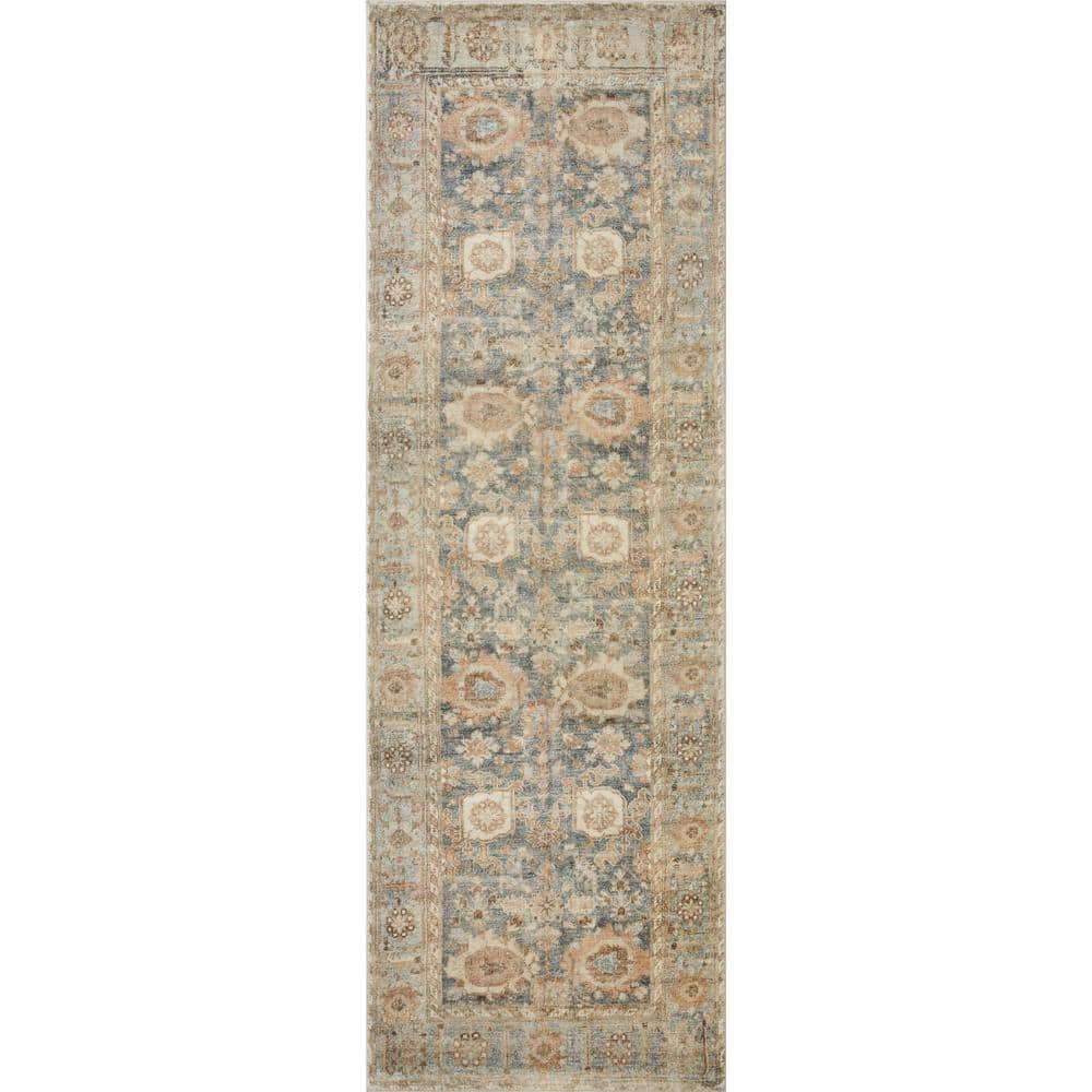 Gray Rectangular Synthetic Oriental Runner Rug 2'-6" x 11'-6"
