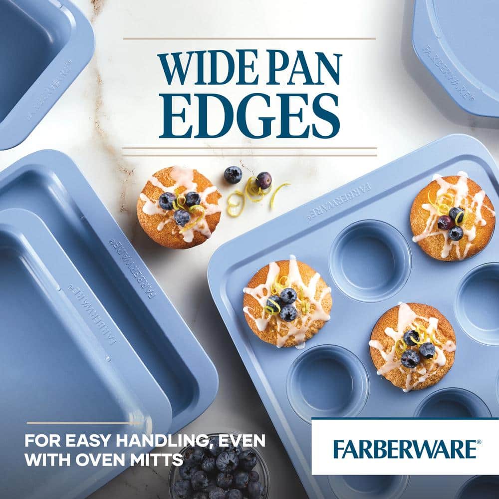 Farberware Easy Solutions 4-Piece Light Blue Nonstick Bakeware Set
