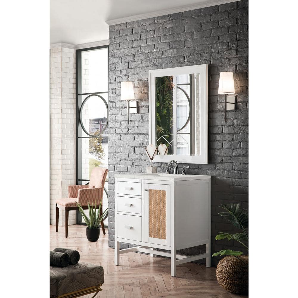 Glossy White Plywood Single Freestanding Bathroom Vanity