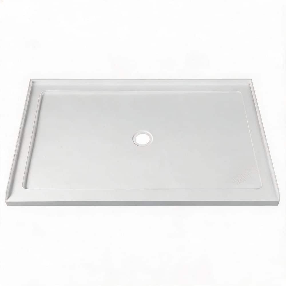 CONDRIS 60 in. L x 32 in. W Alcove Shower Pan Base Glossy White Acrylic with Fiberglass Reinforcement Assembled price history on PriceWatchPro