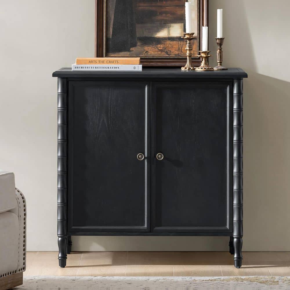 Fay Black Transitional 32.2 in. 2-Door Cabinet with Cable Management price history on PriceWatchPro
