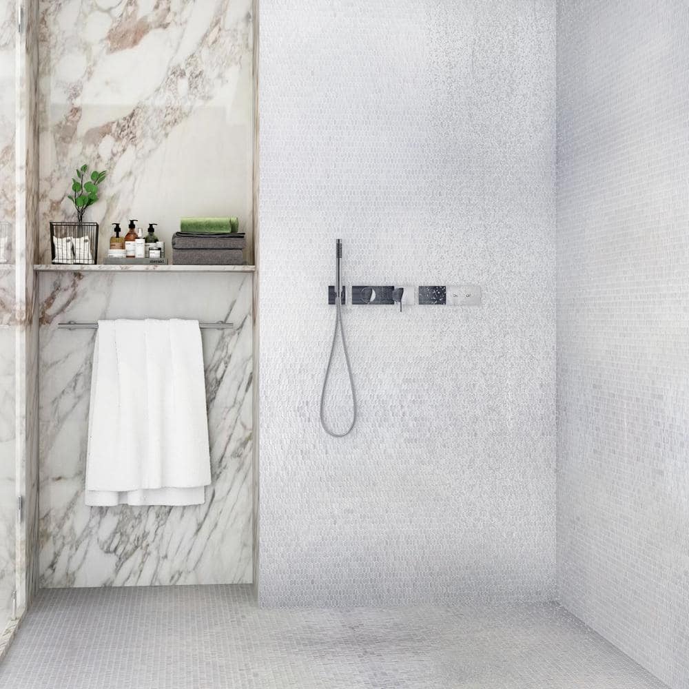 Whisper 11.61" x 11.73" Polished Mini Picket Glass Mosaic Wall Tile (0.94 Sq. Ft. / each)