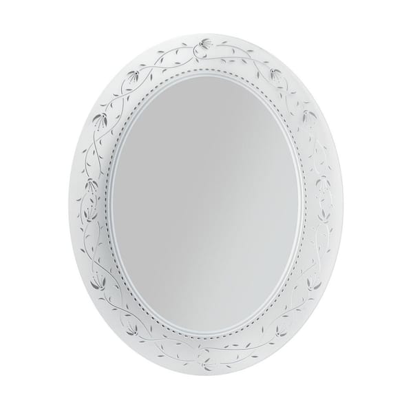 Head West 23 in. x 29 in. Frosted Etched Framed Oval Wall