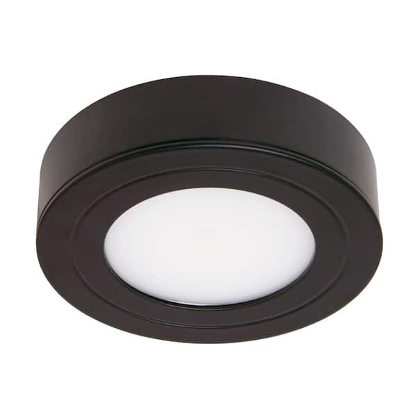 PureVue Dimmable Soft-Bright White (3000K) LED Matte Black Finish Puck Light