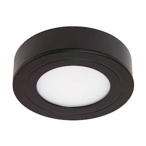 PureVue Dimmable Soft-Bright White (3000K) LED Matte Black Finish Puck Light