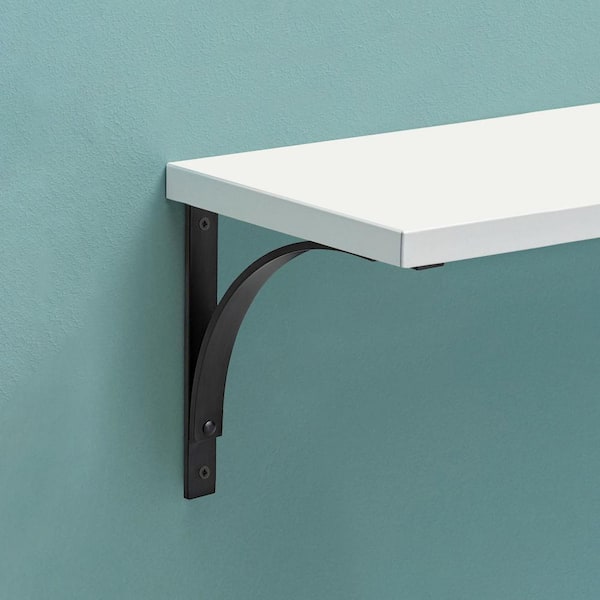 RIVET 7.5 in. Black Powder Coated Steel Shelf Bracket Support