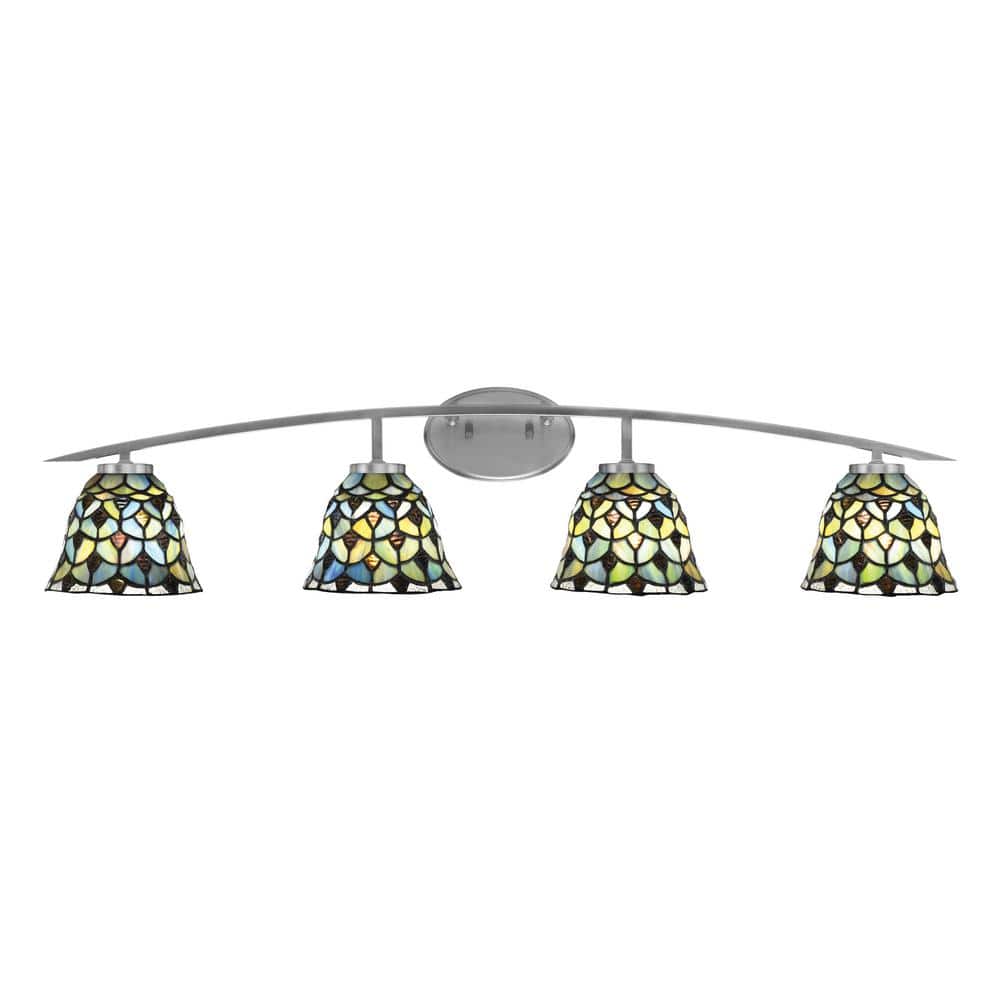 Siena 40 in. 4-Light Graphite Vanity-Light Graphite with 7 in. Crescent Art