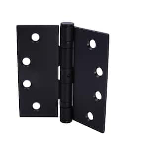 4 in. Square Radius Matte Black Commercial Grade with Ball Bearing Hinge